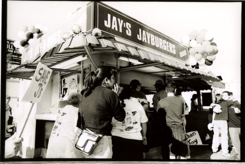 Last burgers being served